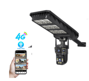 Camera lampadaire solaire 4G 3Ecrans 4K