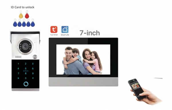 Kit visiophone connecté  Badge, codes, empreinte intégré.