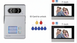 Kit visiophone 2 logements connecté  Badge, intégré.